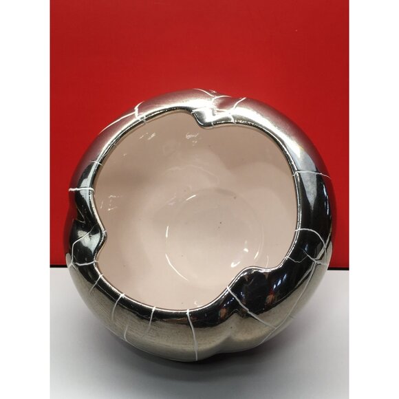 Vintage Cracked Metallic Bronze Copper Trinket Candle Holder Decorative - Picture 9 of 11